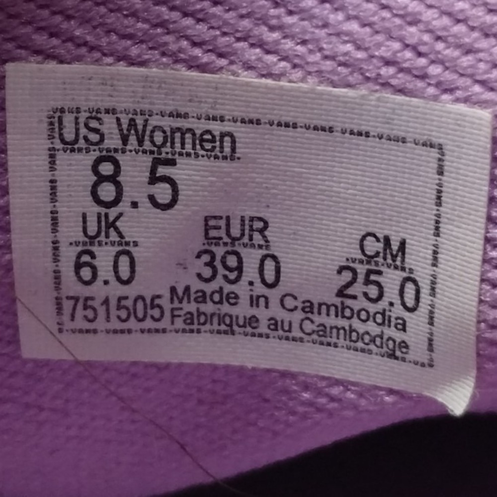 Vans Ward Low Top Lavender Purple Canvas Skate Sneakers Womens Size 8.5 Casual - Picture 9 of 9